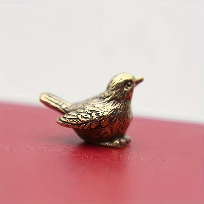 Elegant Brass Sparrow Desk Figurine For Modern Home Decor Gifts