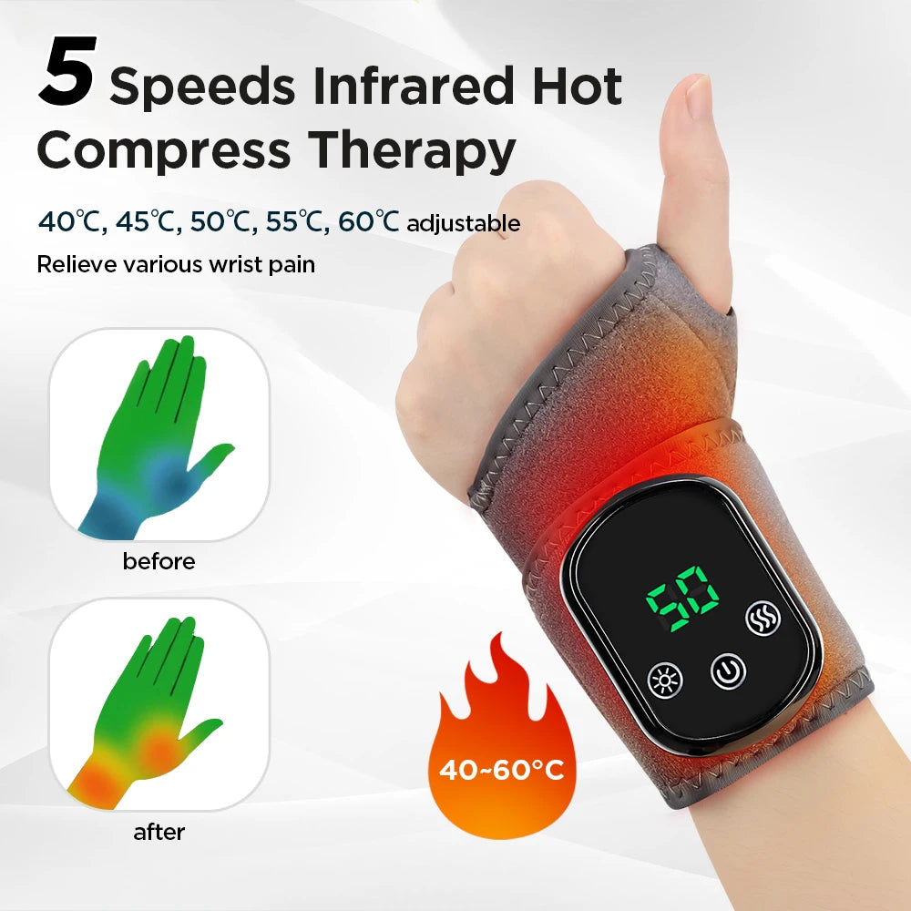 Agdoad Electric Heating Wrist Massager With Vibration Brace Wrap
