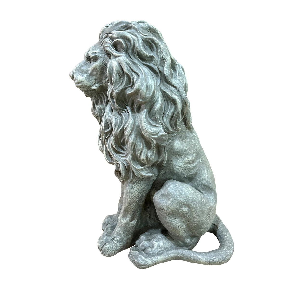 Outdoor Sitting Lion Statue Weatherproof Magnesium Oxide Garden Ornament