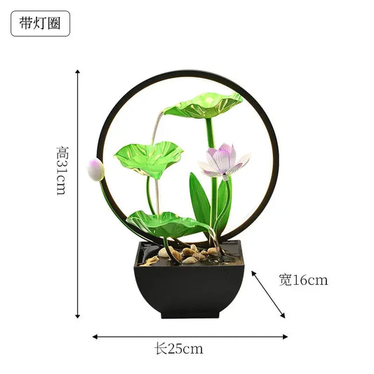 USB Powered Desktop Circulating Water Wealth Ornament for Home Decor